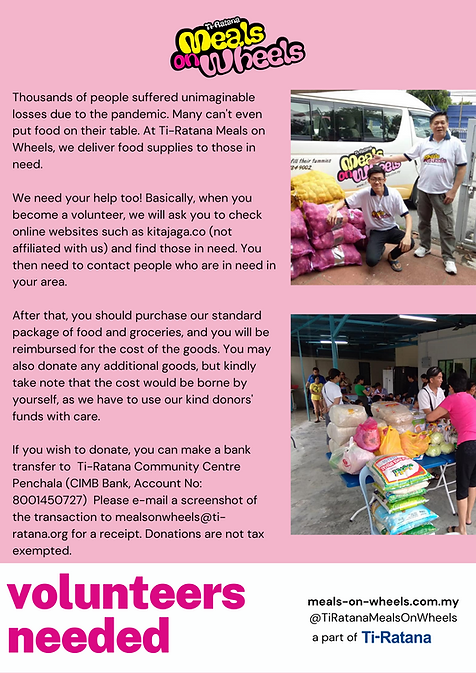 Ti-Ratana Meals On Wheels Poster